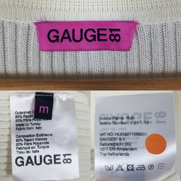 Gauge81 Rubi Luxury Minimalist Ribbed Knit Sweater Ivory Maxi Dress Size Medium - Picture 16 of 16